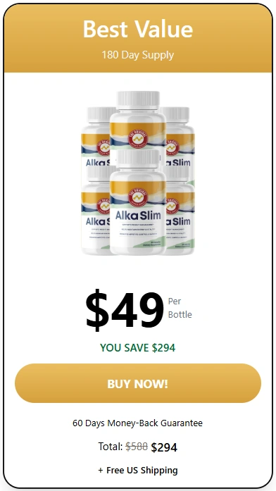 AlkaSlim Buy 6 Bottles Package – Official Blood Sugar Support Supplement Bundle
